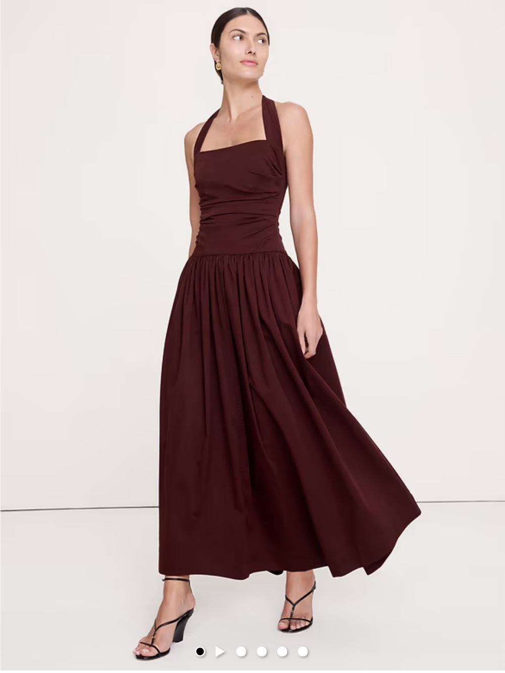 Banana Republic Halter Maxi Dress in Burgundy